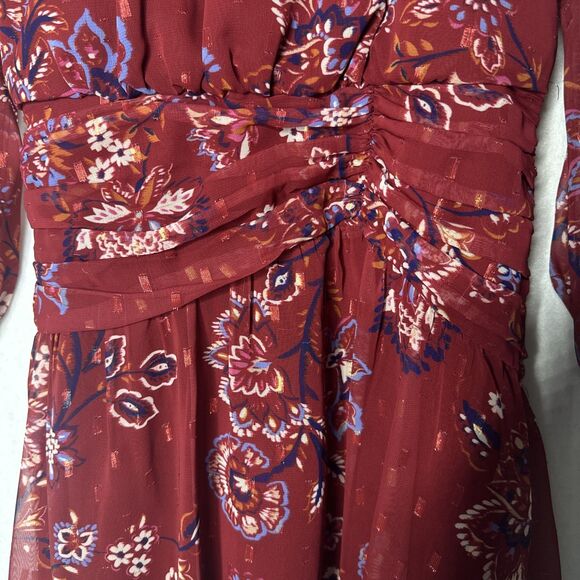 Vince Camuto Women Printed Fit & Flare Dress Red Multi Size 6 - Picture 5 of 10